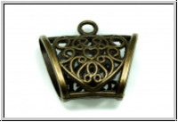 Schalschlaufe "Herz" (Statement), 37x39x16mm, antikmessingfb., Metall, 1 Stk.
