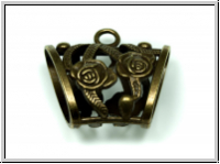Schalschlaufe "Rose" (Statement), 37x39x16mm, antikmessingfb., Metall, 1 Stk.