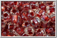 TR-05-1554, MIYUKI Triangles, 05/0, crystal, trans., met. strawberry-ld., 10g