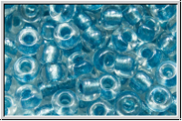 RR-06-1529, MIYUKI Rocailles, 06/0, crystal, trans., met. med. blue-ld., 10g