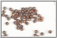 Quetschperlen, rund, 2x1,3mm, antikkupferfb., Messing, 50 Stk.