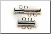 Schiebeschlie�e, 2 str�ngig, 17x11mm, silberfb., Metall, 1 Stk.