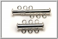 Schiebeschlie�e, 3 str�ngig, 22x11mm, silberfb., Metall, 1 Stk.