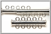 Schiebeschlie�e, 5 str�ngig, 31x11mm, silberfb., Metall, 1 Stk.