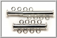 Schiebeschlie�e, 4 str�ngig, 27x11mm, silberfb., Metall, 1 Stk.