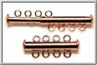 Schiebeschlie�e, 4 str�ngig, 27x11mm, kupferfb., Metall, 1 Stk.
