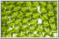 b�hm. Glasperle, Bicone, 6mm, olivine, trans., 30 Stk.