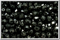 B�hm. Glasschliffperle, feuerpol., 4mm, black, op., 50 Stk.