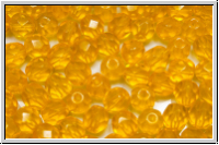 B�hm. Glasschliffperle, feuerpol., 5mm, sun, lt., trans., 25 Stk.