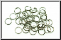 Spaltringe, rund, 5x0,6mm, platinfb., Messing, 20 Stk.