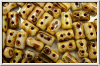 RUL-03000-86800, Rulla Beads, 3x5mm, white, op., picasso, 100 Stk. (ca. 11 g)