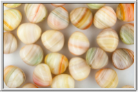 B�hm. Glasperle, Nugget, 7x9,5x10,5mm, orange/green, 10 Stk.