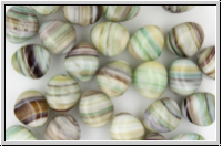 B�hm. Glasperle, Nugget, 7x9,5x10,5mm, green/brown, 10 Stk.