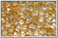 B�hm. Glasschliffperle, feuerpol., 5mm, crystal, trans., honey luster, 25 Stk.