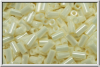 TBU-1-0122, TOHO Bugle 1", 3mm, white, navajo, op., luster, 10g