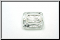 b�hm. Lampenperle, Silbereinzug, Rechteck mit Fenster, crystal/silver, 1 Stk.