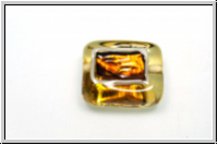 b�hm. Lampenperle, Silbereinzug, Rechteck mit Fenster, lt.topaz/copper, 1 Stk.