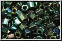 TH-08-0084, TOHO Hexagon, 08/0, green/brown met., iris., 10g