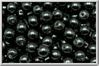 b�hm. Glasperle, rund, 6mm, black, op., 25 Stk.