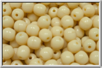 b�hm. Glasperle, rund, 6mm, cream, op., 25 Stk.