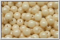 b�hm. Glasperle, rund, 6mm, white, op., champagne luster, 25 Stk.