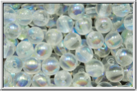 b�hm. Glasperle, rund, 6mm, crystal, trans., AB, 25 Stk.