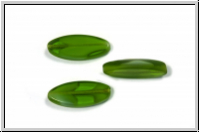b�hm. Glasperle, table cut, oval, 20x8mm, olivine, trans., white op., matte, 1 Stk.