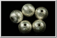 Silberperle "Kugel, geb�rstet", 8mm, silberfb., 925er Silber, 1 Stk.