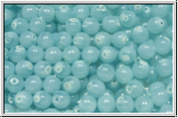 b�hm. Glasperle, rund, 5mm, aqua, opal, 25 Stk.