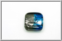 b�hm. Lampenperle, Silbereinzug, Quadrat, black diamond/blue, 1 Stk.
