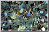 B�hm. Glasschliffperle, Olive, 7x5mm, crystal, trans., AB, 25 Stk.