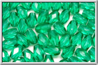 B�hm. Glasschliffperle, Olive, 6x4mm, emerald, lighter, trans., 25 Stk.