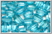 B�hm. Glasschliffperle, Olive, 7x5mm, aqua, trans., 25 Stk.