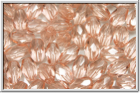 B�hm. Glasschliffperle, Olive, 6x4mm, rosaline, trans., 25 Stk.