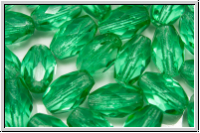 B�hm. Glasschliffperle, Olive, 9x6mm, emerald, lighter, trans., 25 Stk.