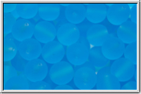 b�hm. Glasperle, rund, 8mm, aqua, dk., trans., matte, 10 Stk.