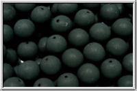 b�hm. Glasperle, rund, 8mm, black, op., matte, 10 Stk.