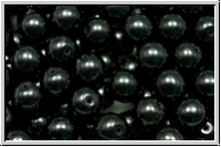 b�hm. Glasperle, rund, 8mm, black, op., 10 Stk.