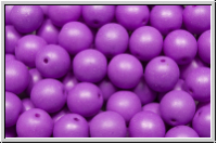 b�hm. Glasperle, rund, 8mm, white, op., violet satin, 10 Stk.