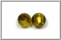 ind. Lampenperle, rund, 10mm, khaki, trans., Silbereinzug, 1 Stk.