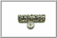 Strassrondell, tschech., 4,5mm, silber - crystal, trans., 1 Stk.