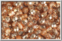B�hm. Glasschliffperle, feuerpol., 4mm, crystal, trans., half capri gold, 50 Stk.
