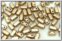 Brick CzechMates, 3x6mm, gold, met., satin, 25 Stk.