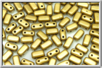 Brick CzechMates, 3x6mm, brass, met., satin, 25 Stk.