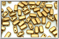 Brick CzechMates, 3x6mm, goldenrod, met., satin, 25 Stk.