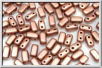 Brick CzechMates, 3x6mm, copper, met., satin, 25 Stk.
