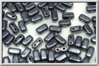 Brick CzechMates, 3x6mm, hematite, met., 25 Stk.