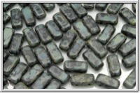 PRISM Beads, 4x8mm, black, op., picasso, matte, 20 Stk.