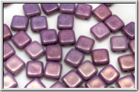 TILE-Beads, 6x6mm, white, alabaster, vega luster, 25 Stk.