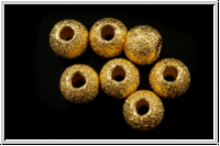 Silberperle "Kugel, satiniert", 6mm, vergoldet, 925er Silber, 1 Stk.